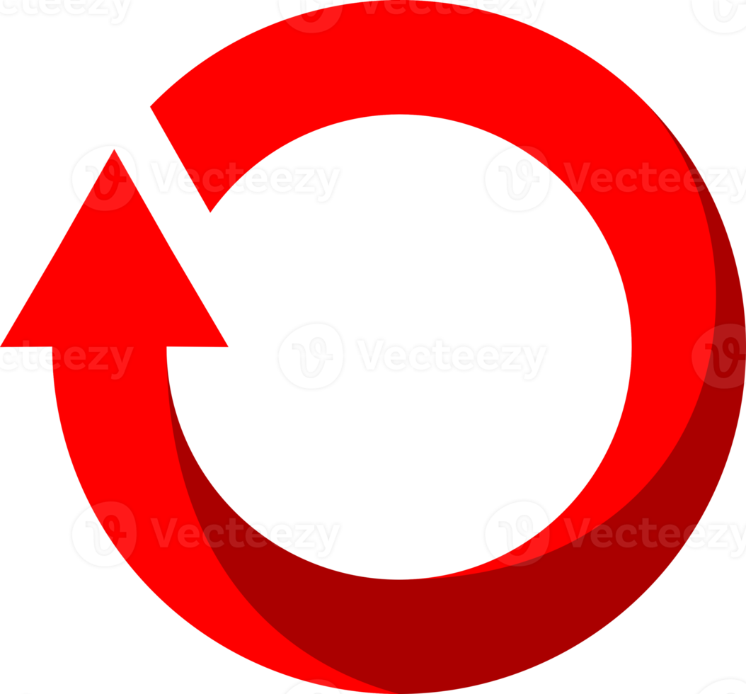 Red circle arrow sign png