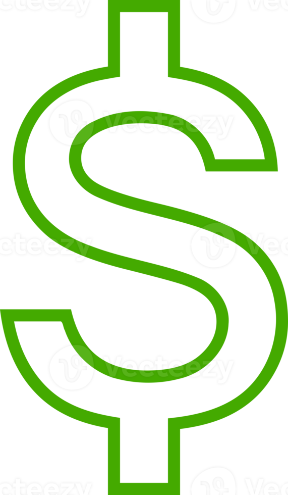 Green line dollar sign png