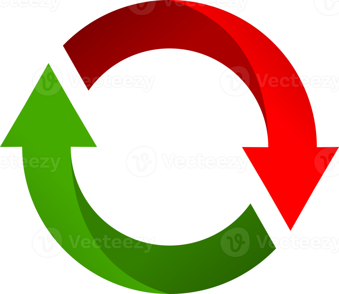 Green and red circle arrow png