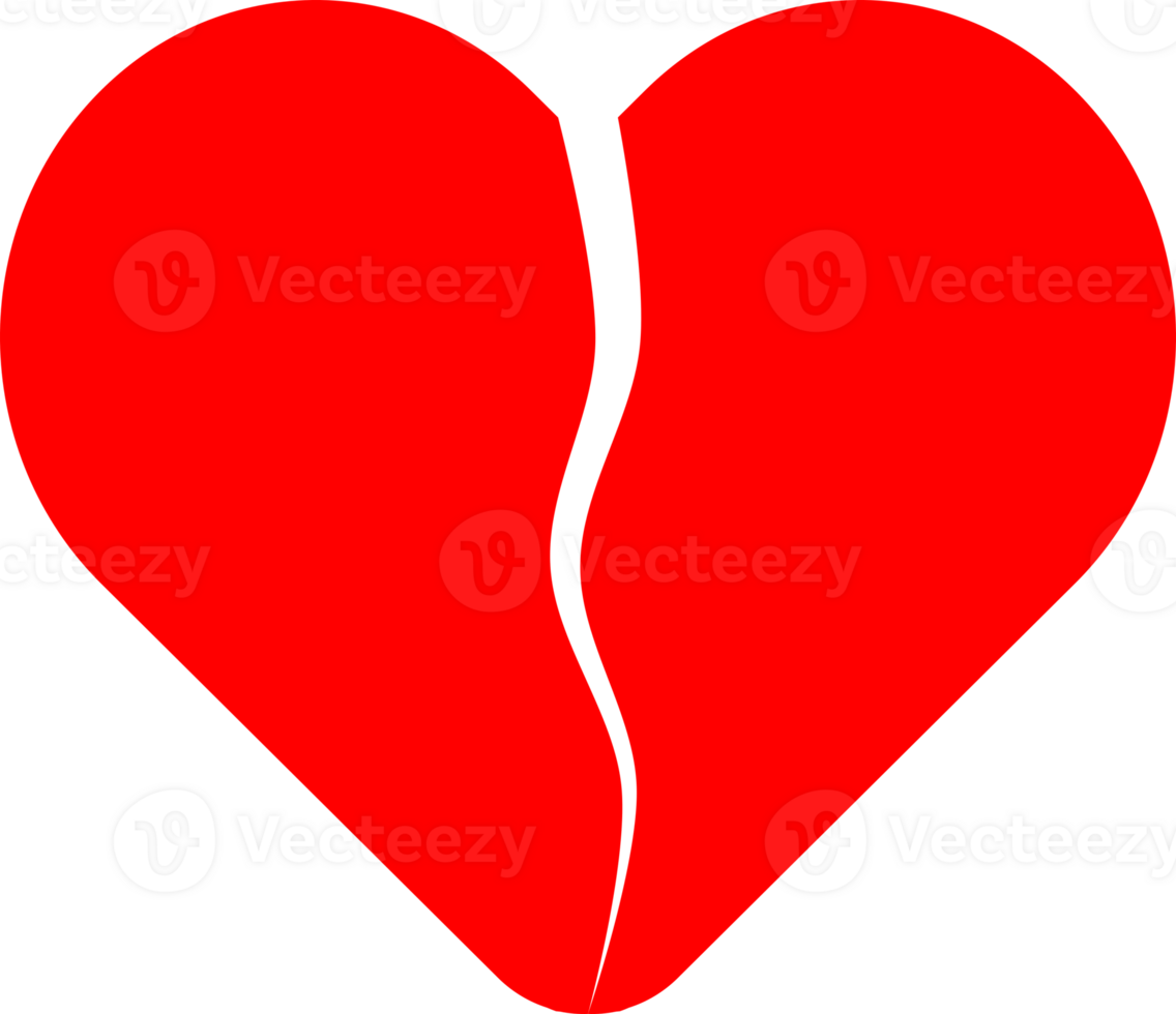 broken heart red png