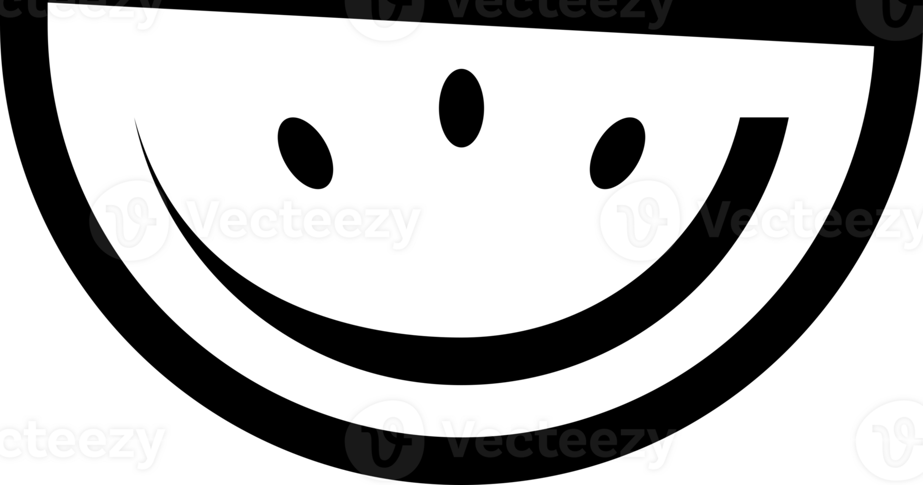 Black line half circle watermelon png
