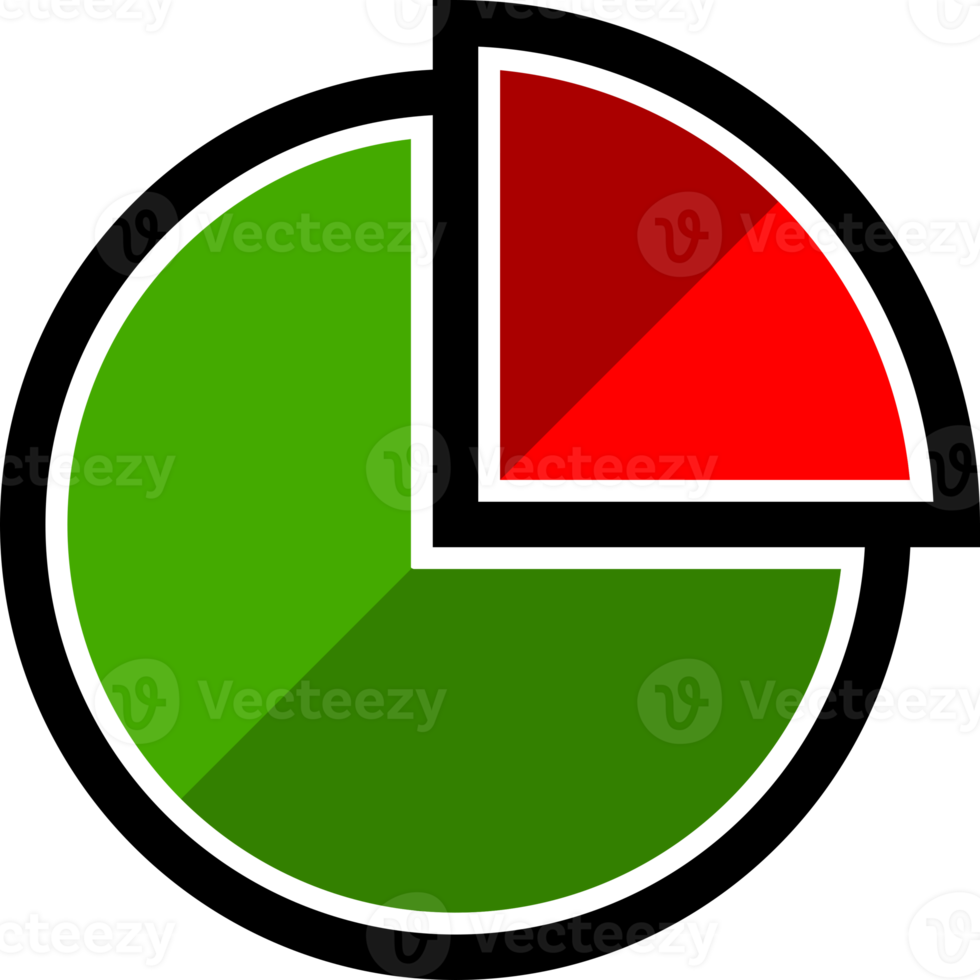 Green and red circle statistic chart business png