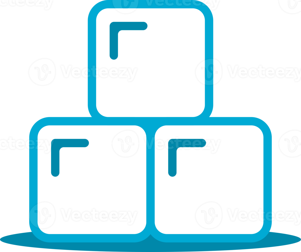 Blue line stack ice cubes png