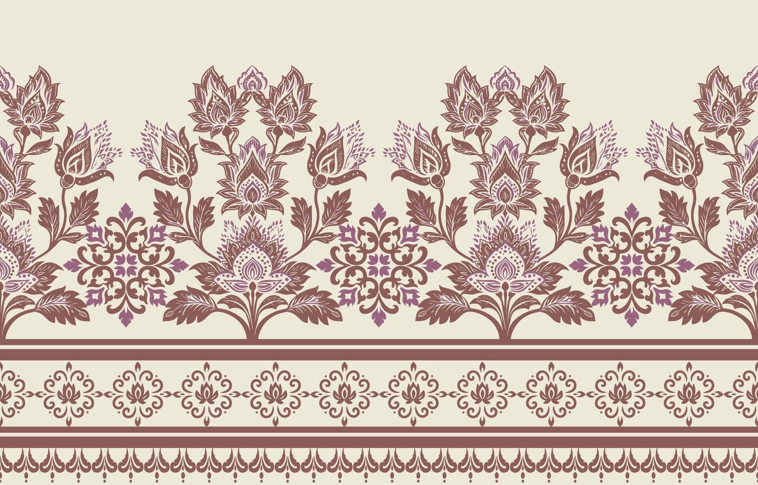 Traditional Ikat motifs in ethnic, floral, paisley, and abstract embroidery patterns. Perfect for saree, sarong, fabric, clothing, decoration, and wrapping. vector