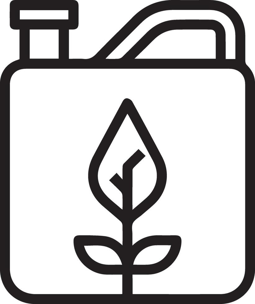 oil jerrycan clipart with plant icon vector