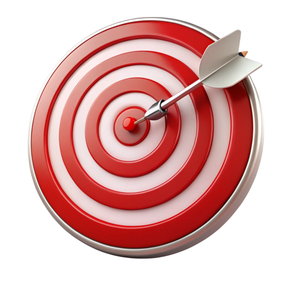 Conceptual bullseye target design showcasing accuracy, strategy, and success in marketing and business focus png