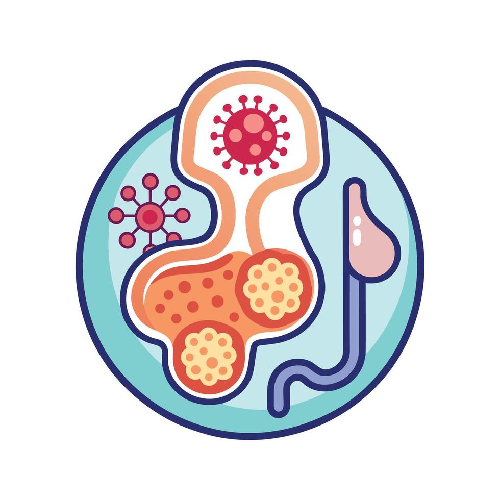 UTIs Bacteria Illustration vector