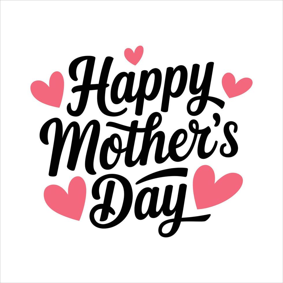 Mother's Day Greeting with Heart Shapes vector