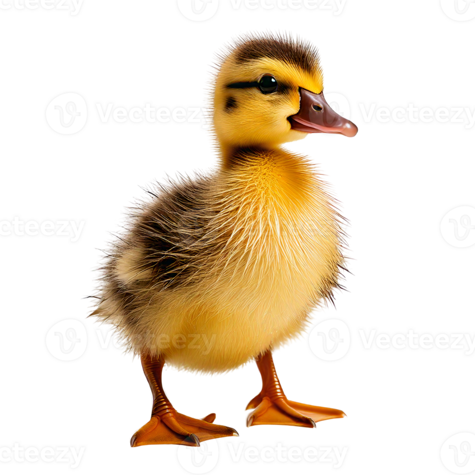 A sleek fluffy duckling standing with tiny webbed feet png