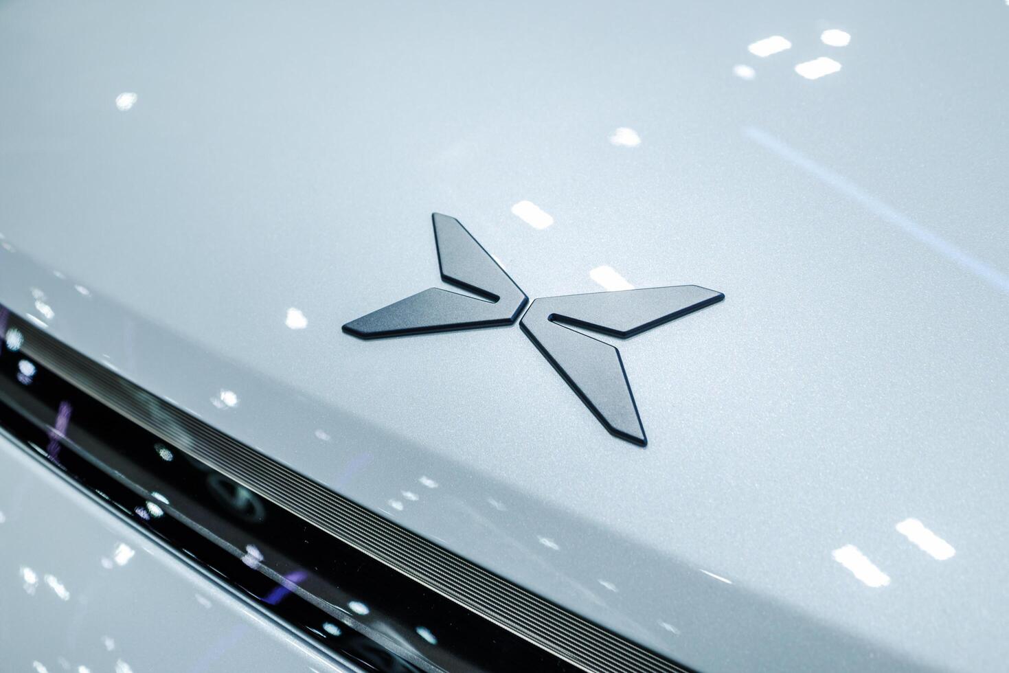 Guangzhou Xiaopeng, Motors Technology closeup EV car brand XPeng in Thailand Motor EXPO. 26 March 2025, Bangkok, Thailand photo