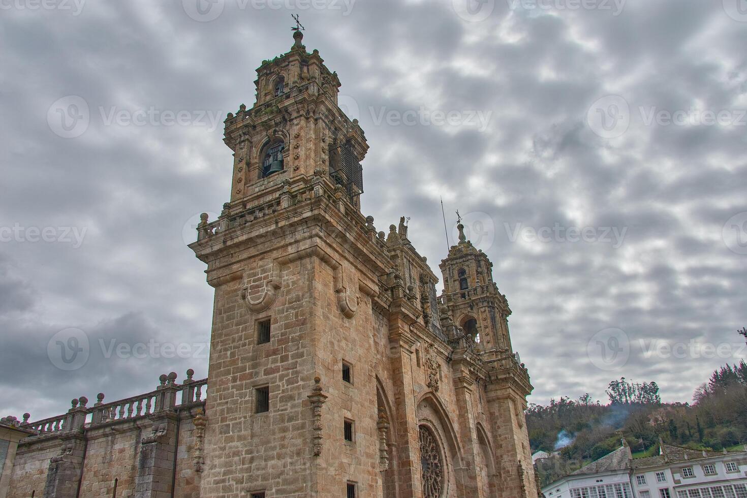 Mondonedo Cathedral, Lugo, Galicia, Spain, its detailed facade captured in a stock photo. photo