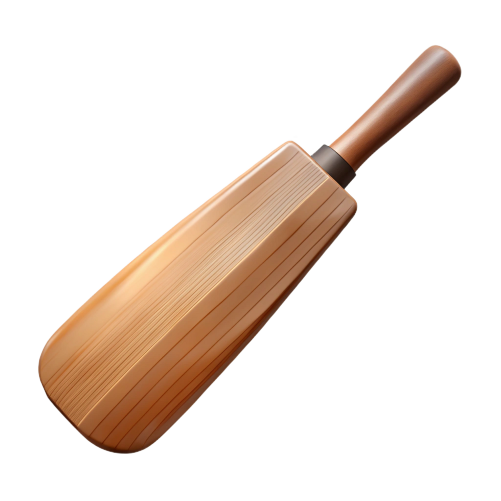 vibrant modern Wooden cricket bat, oilefinish, texturegrip, soft lighting, side view, studio photography, isolateon transparent background,high-resolution product photography 8K png