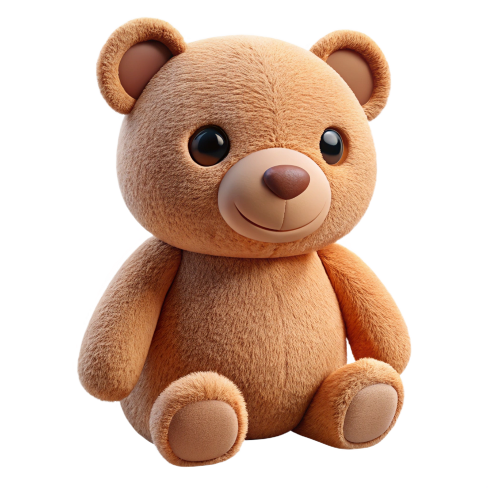 bolalluring Plush teddy bear, light brown fur, stitchedetails, soft lighting, isolateon transparent background,high-resolution product photography luxury png