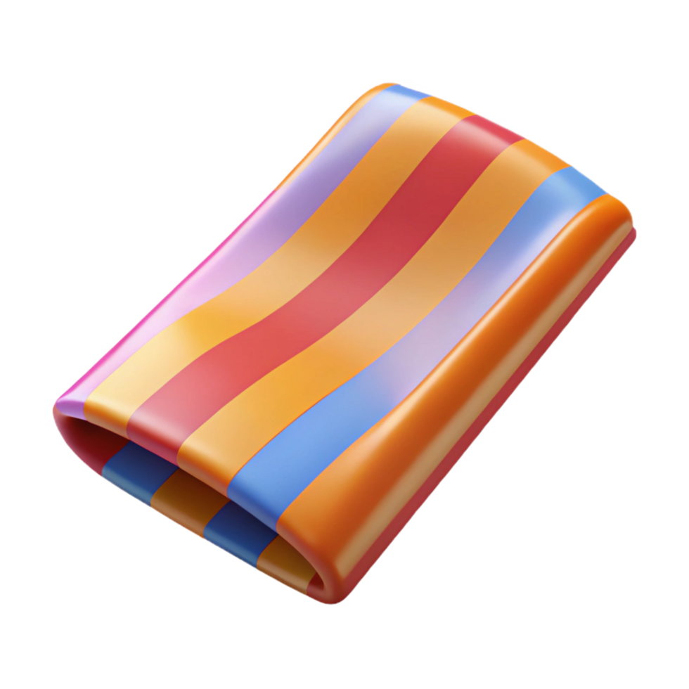 glorious tranquil industrial Beach towel with a stripepattern, bright colors, soft lighting, spreaout flat, isolateon transparent background,high-resolution product photography artisan png