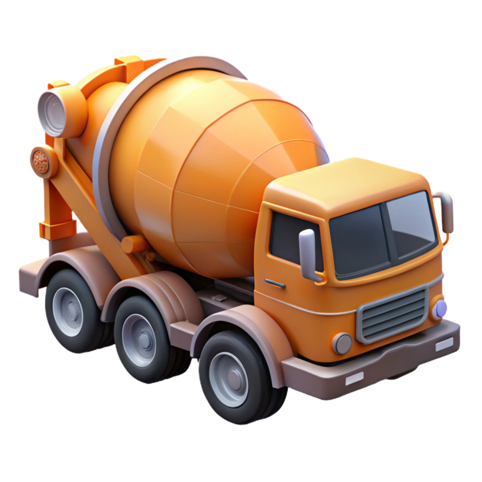 captivating retro Cement mixer truck, rotating drum, detailechassis, matte finish, soft lighting, side view, isolateon transparent background,high-resolution product photography authentic png