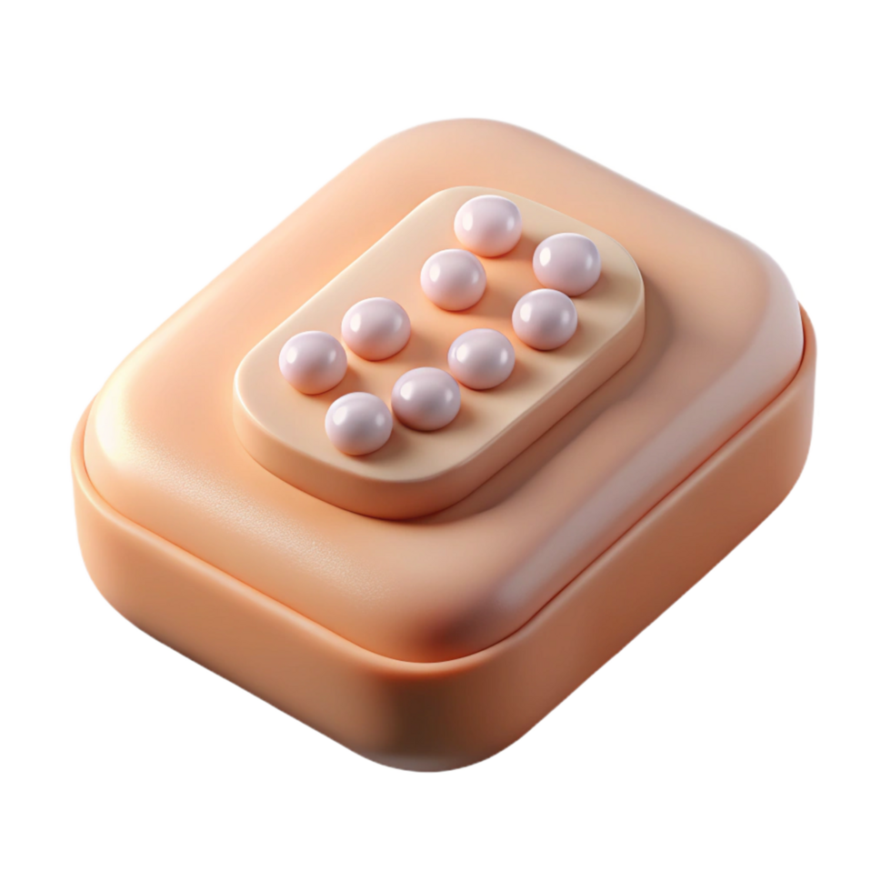 ethereal serene A single, perfectly formesoap bar with embeddeexfoliating beads, soft lighting, top-down view, with transparent background,high-resolution product photography detailed png