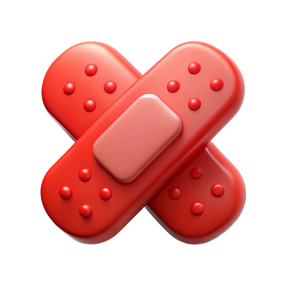 serene sought-after Bandage, cartoon style, vibrant recross on white background, playful design, front view, isolateon transparent background,high-resolution product photography png