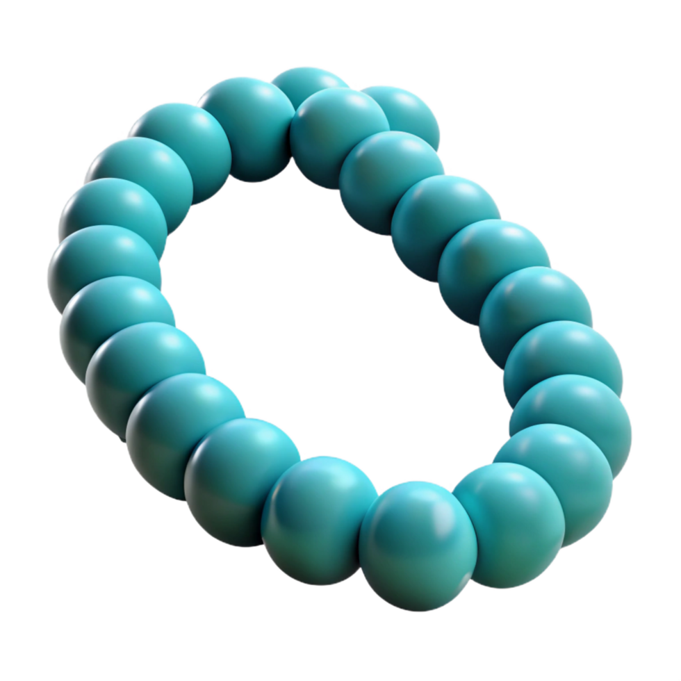 wonderful tranquil coastal Chunky turquoise beanecklace with silver clasp, matte finish, studio lighting, product shot, isolateon transparent background,high-resolution product photography fine detail png