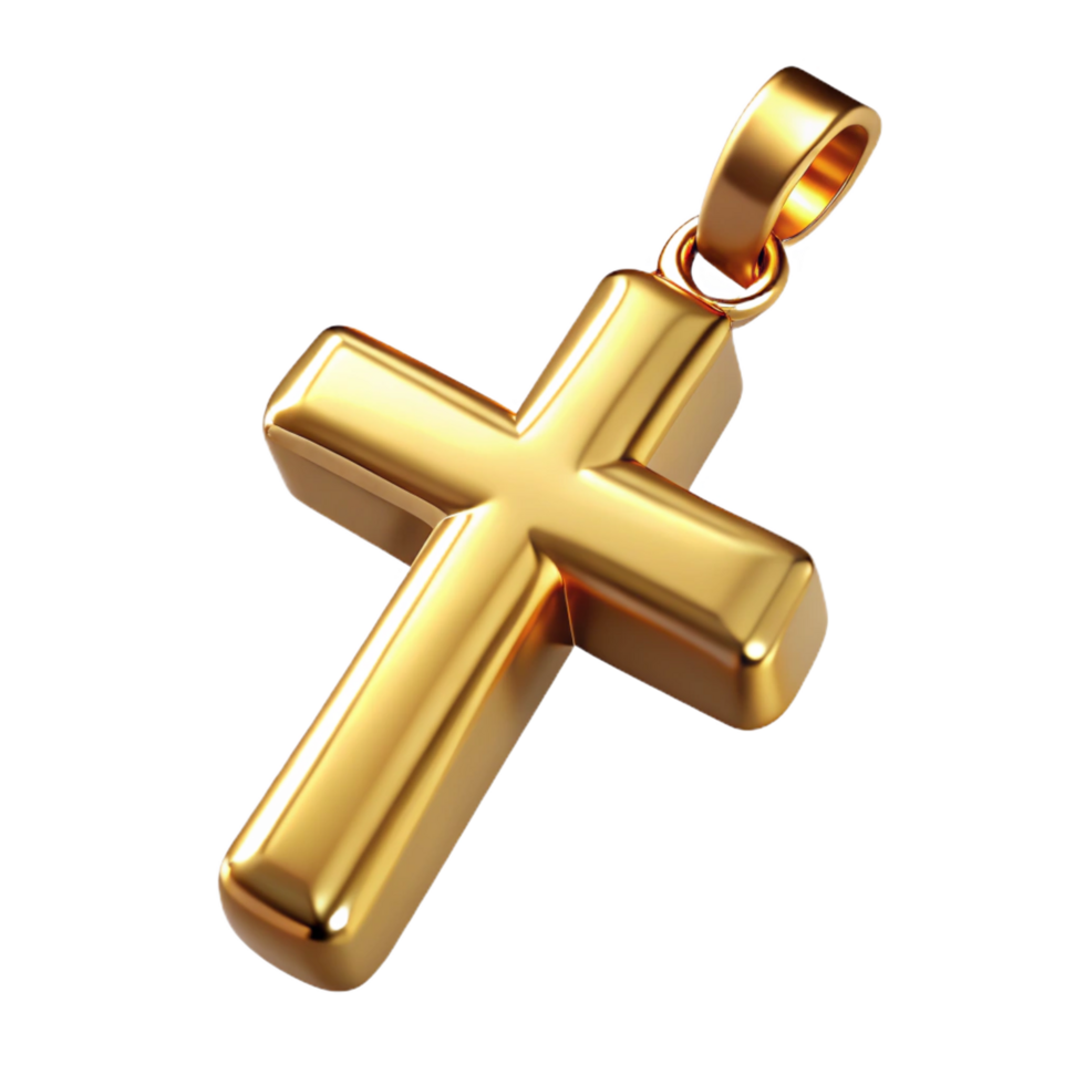 elegant geometric Golcross pendant necklace with inlaidiamonds, glossy finish, studio lighting, product shot, isolateon transparent background,high-resolution product photography elite png