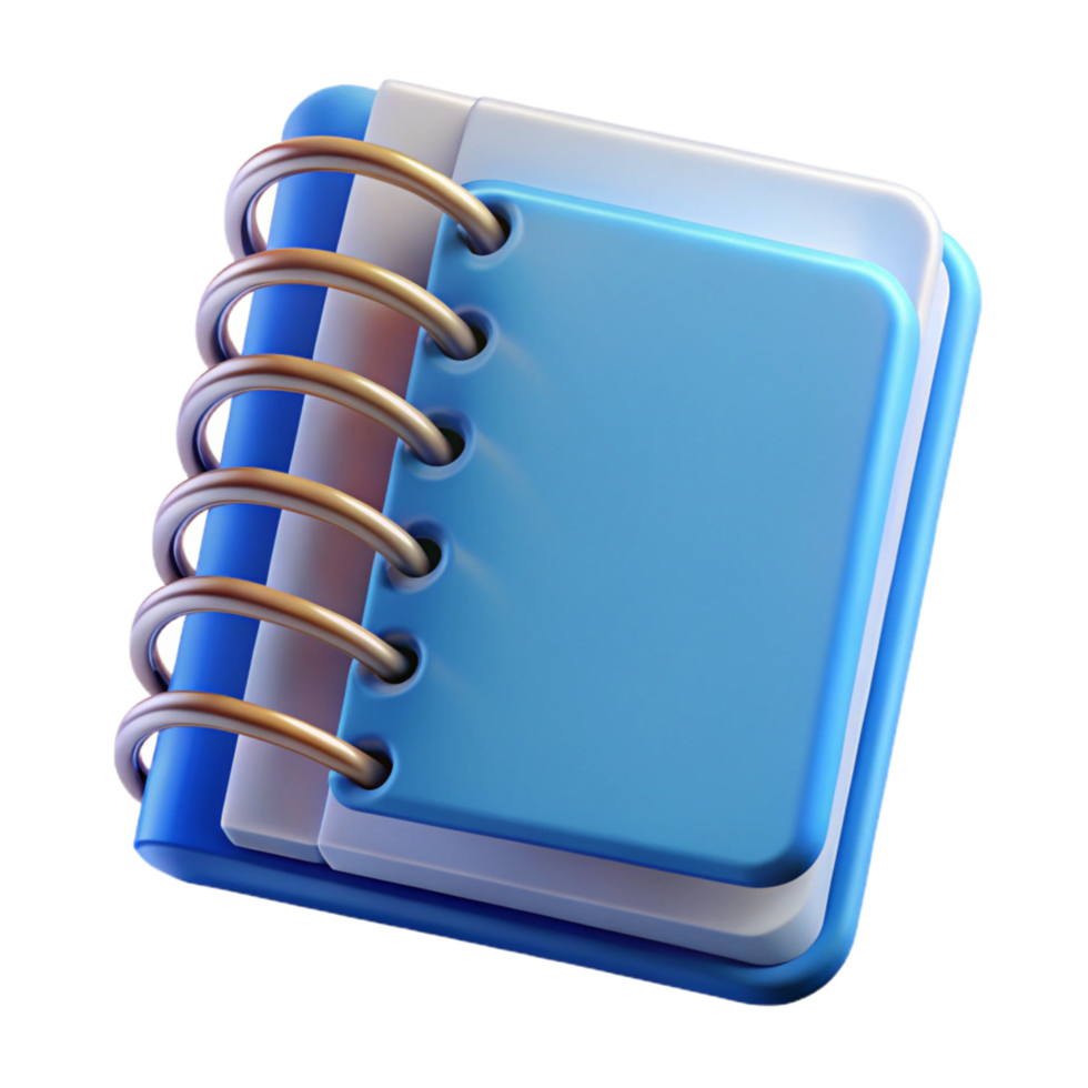 unparalleleclassic Notebook, spiral bound, linepaper, blue cover, front view, studio lighting, isolateon transparent background,high-resolution product photography high resolution png
