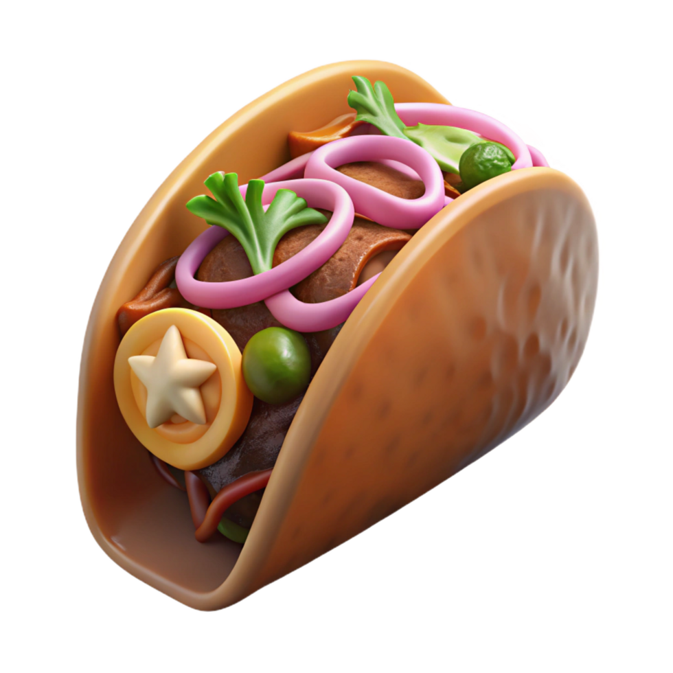 bolimmaculate Barbacoa taco with shreddebeef, onion, ancilantro, studio lighting, isolateon transparent background,high-resolution product photography crisp png