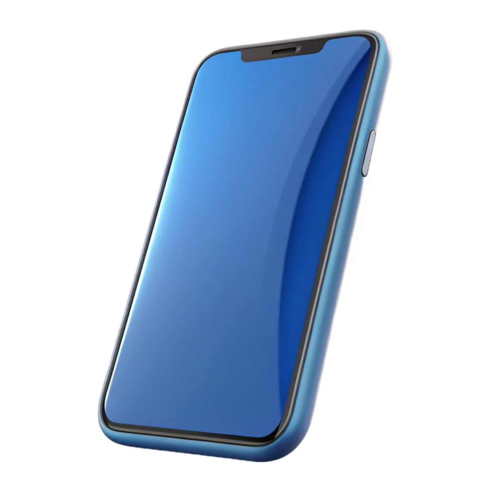 alluring remarkable Smartphone with curvedisplay, front view, studio lighting, isolateon transparent background,high-resolution product photography png