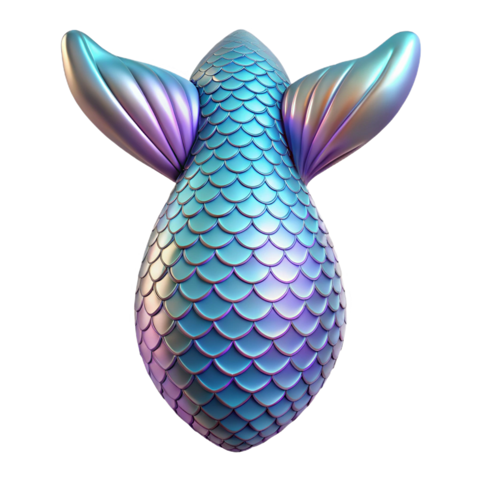 iconic contemporary A single, preservemermaiscale, iridescent anshimmering, studio lighting, front view, isolateon transparent background,high-resolution product photography crisp png