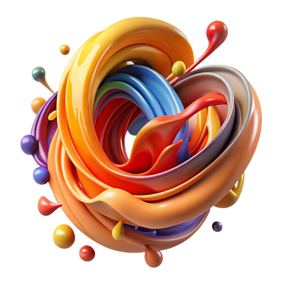 enchanting harmonious urban A dynamic composition of swirling brushstrokes and splatters, in a vibrant palette of warm colors, with a gestural, abstract expressionist style high quality png