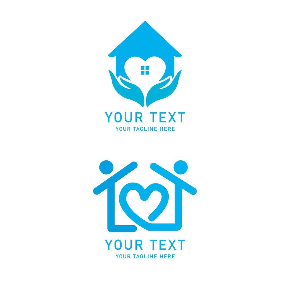 Home Care Heart Hands Love Family Support Charity Community House People Helping Togetherness Unity Kindness Compassion WellBeing Abstract Design Graphic Icon Symbol Sign vector
