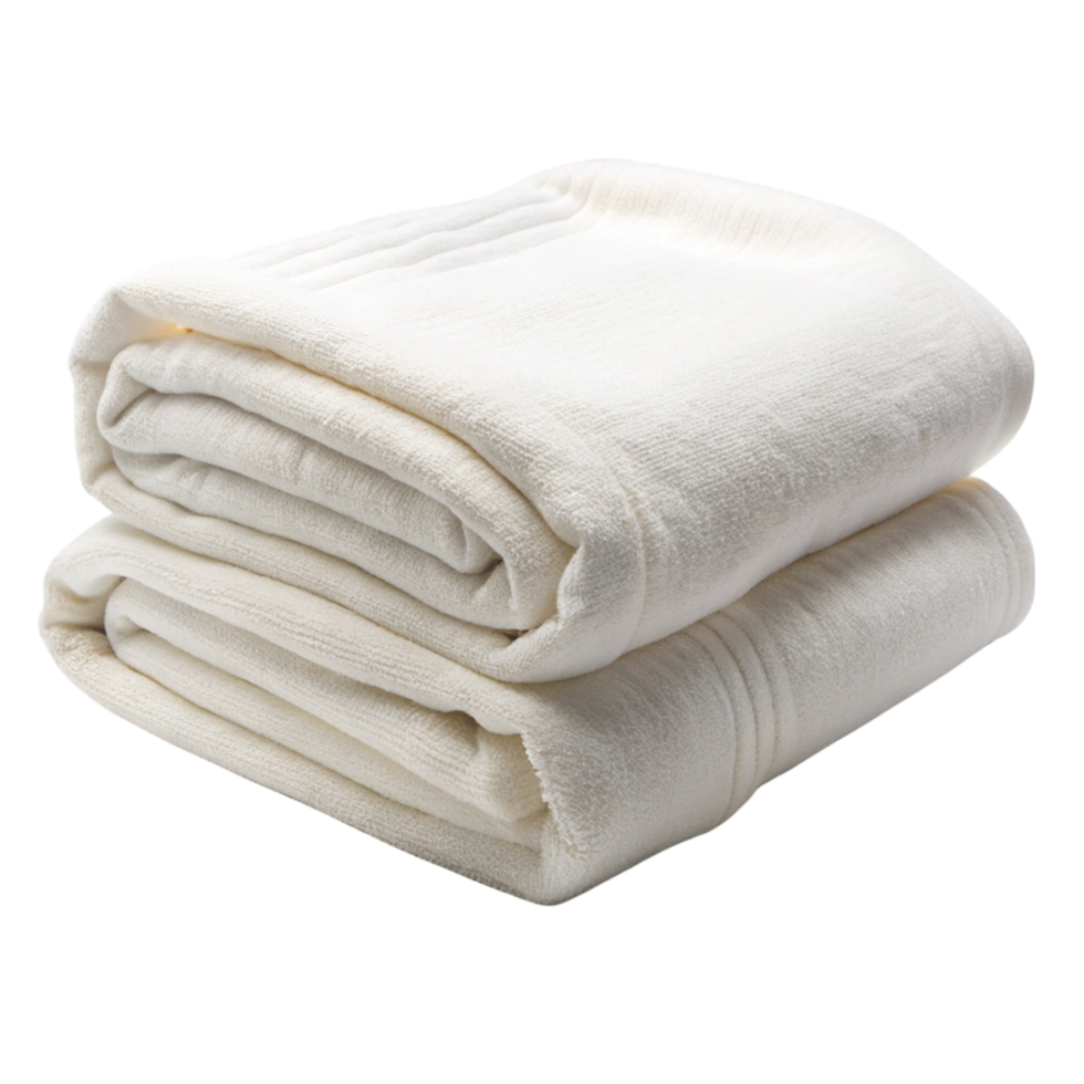 Elegant Folded White Blanket for Bedding and Home Decor, Providing Style and Warmth to Any Space png