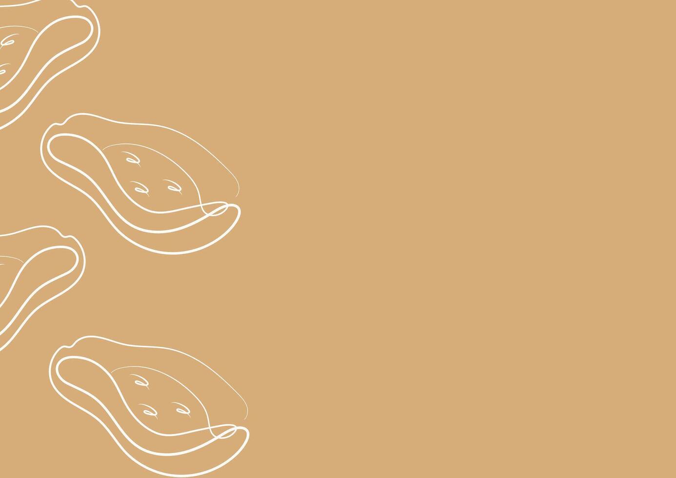 poster with a simple icon of a half of a papaya in line art style on a yellow background, for various designs and patterns vector