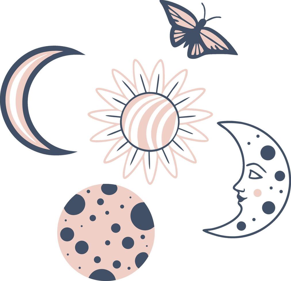 Ethereal Celestial Clipart Pack for Digital Creatives vector