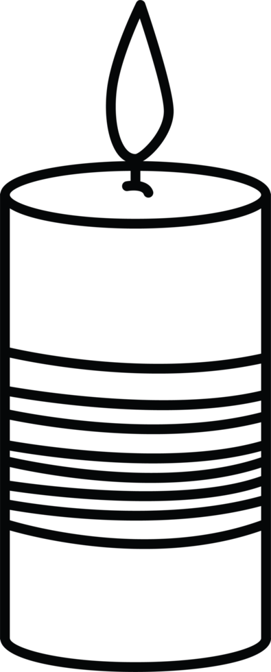 Christmas Candle with Horizontal Line Pattern png