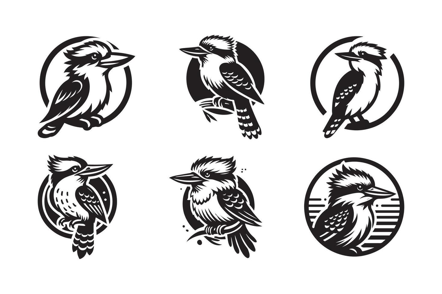 kookaburra silhouette art vector