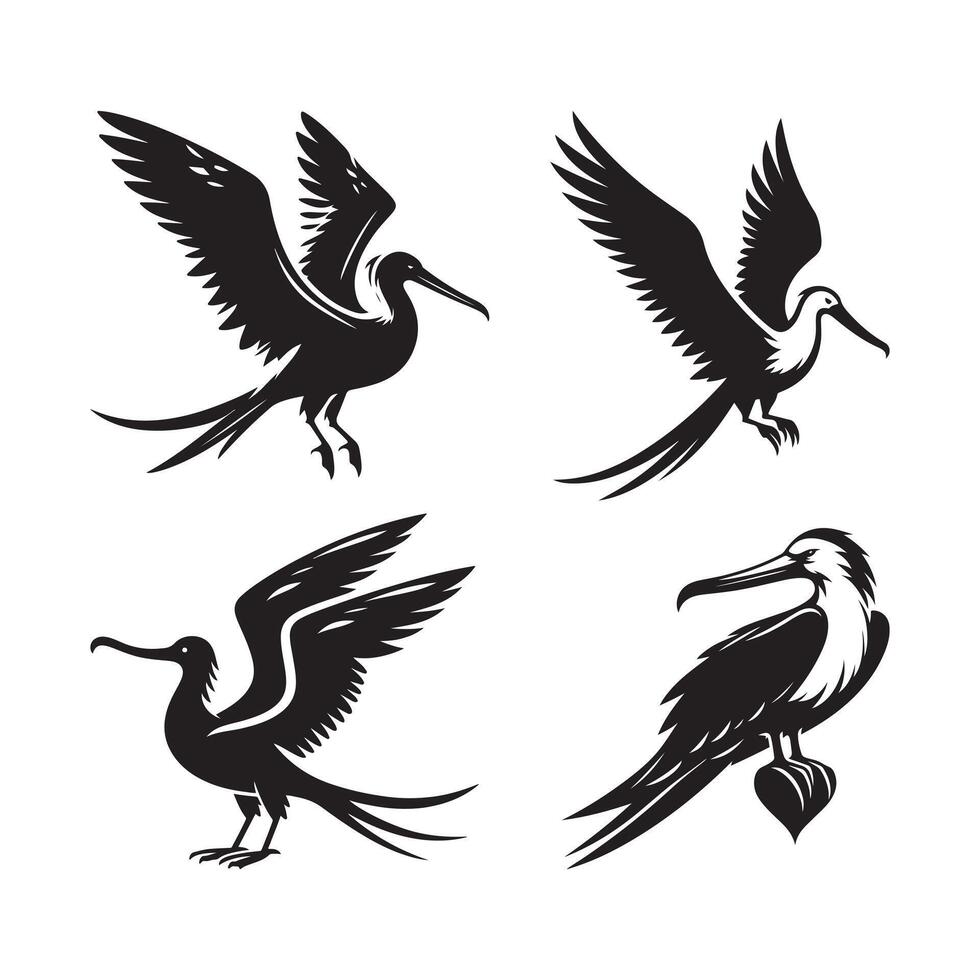 silhouette of magnificent frigatebird vector