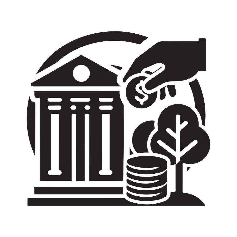 bank silhouette design vector