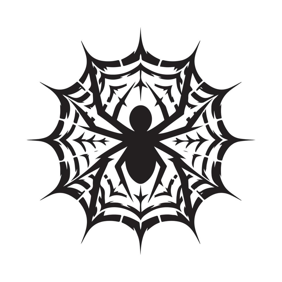 spider web silhouette art vector