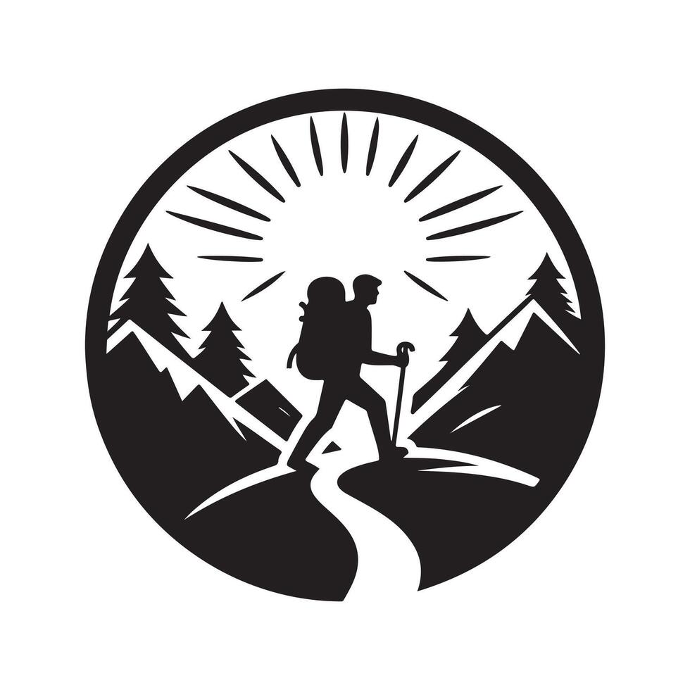 hiking vectors silhouette art graphics