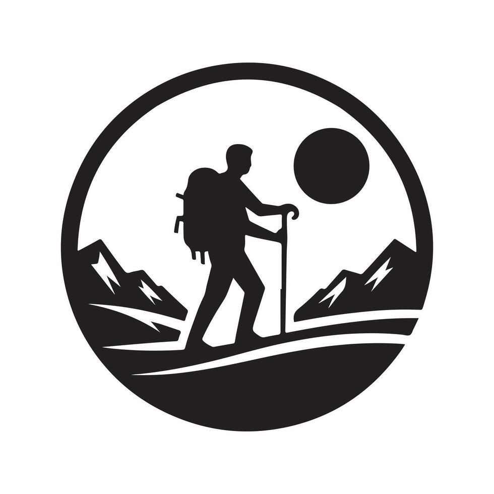 hiking silhouette image illustration vector