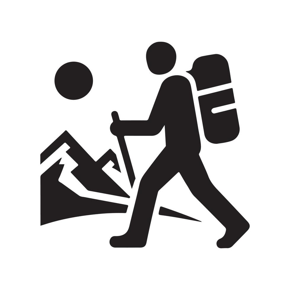 hiking silhouette graphics illustration vector