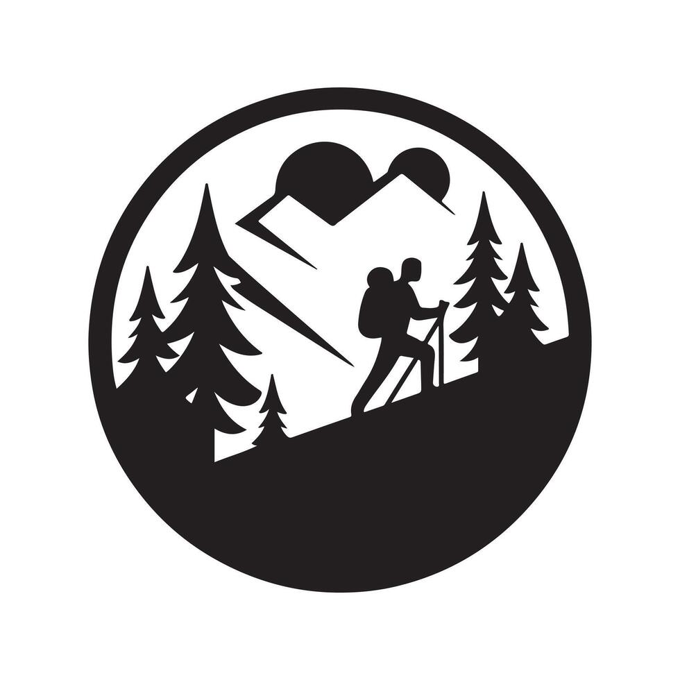 hiking silhouette image graphic vector