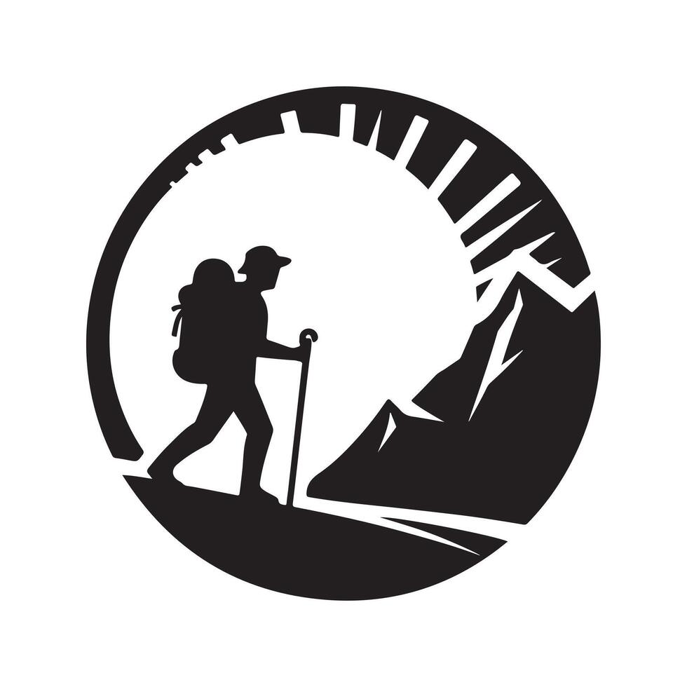 hiking silhouette graphic artwork vectors