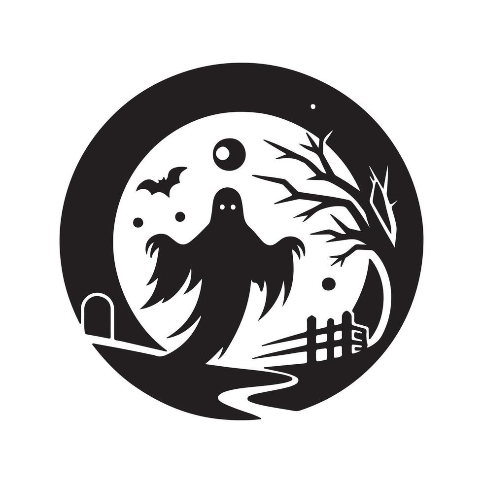 halloween graphic silhouette haunted vector
