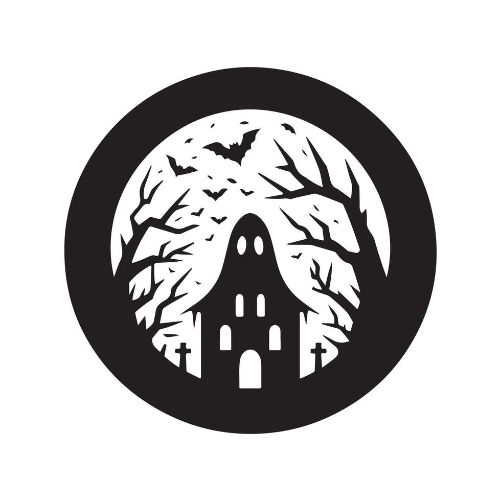 vectors haunted halloween silhouette illustration