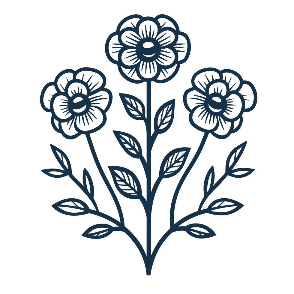 Abstract Of Flogoral Isolated Clipart with Clean Style vector