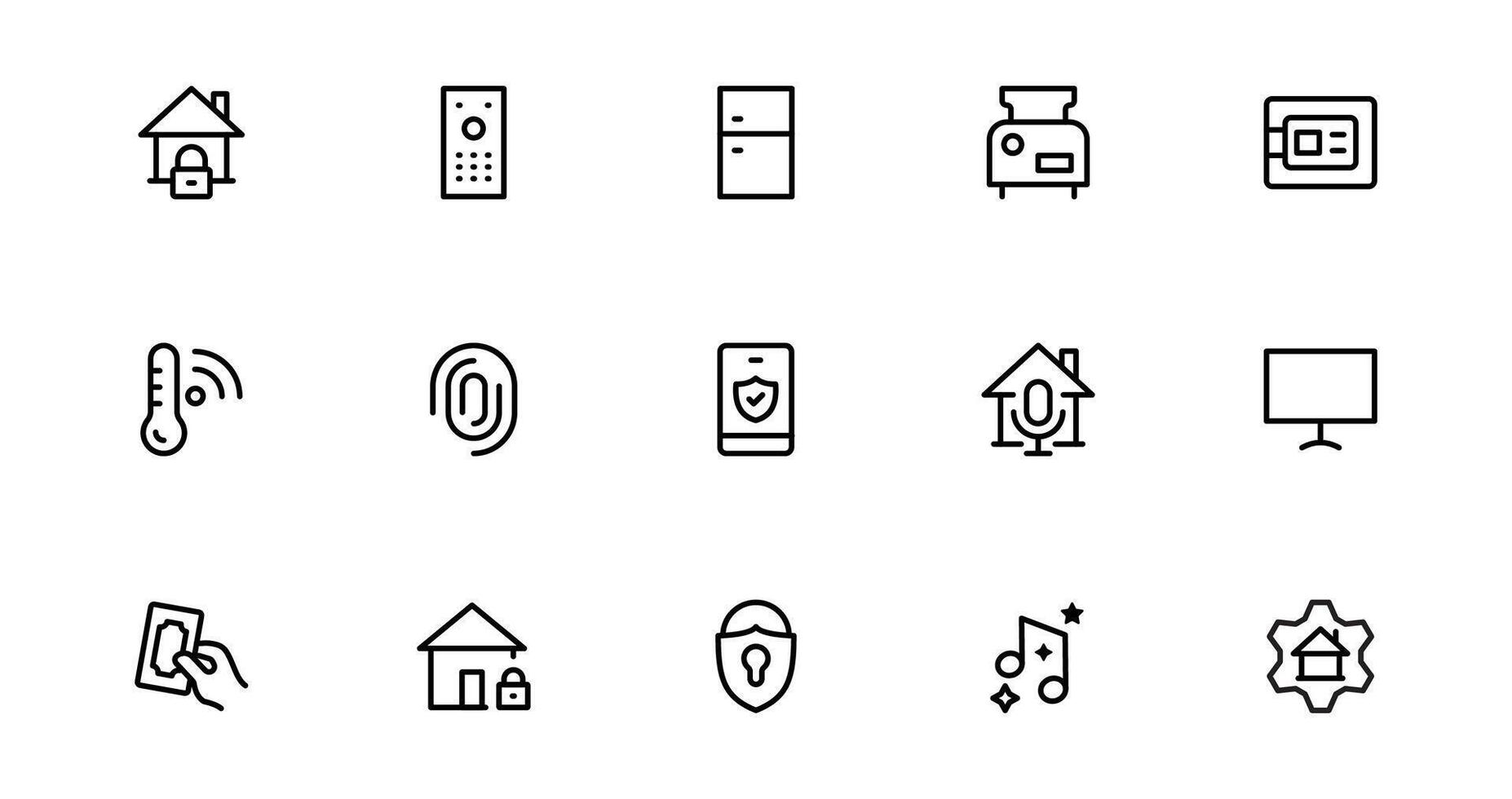 Home Automation Projects with Sleek and Modern Icons Collections. Includes Everything You Need for Smart Homes, Device Control, and Automation Solutions. vector