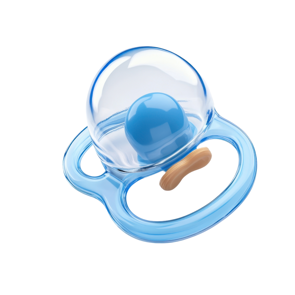 Light blue pacifier with clear cover. png