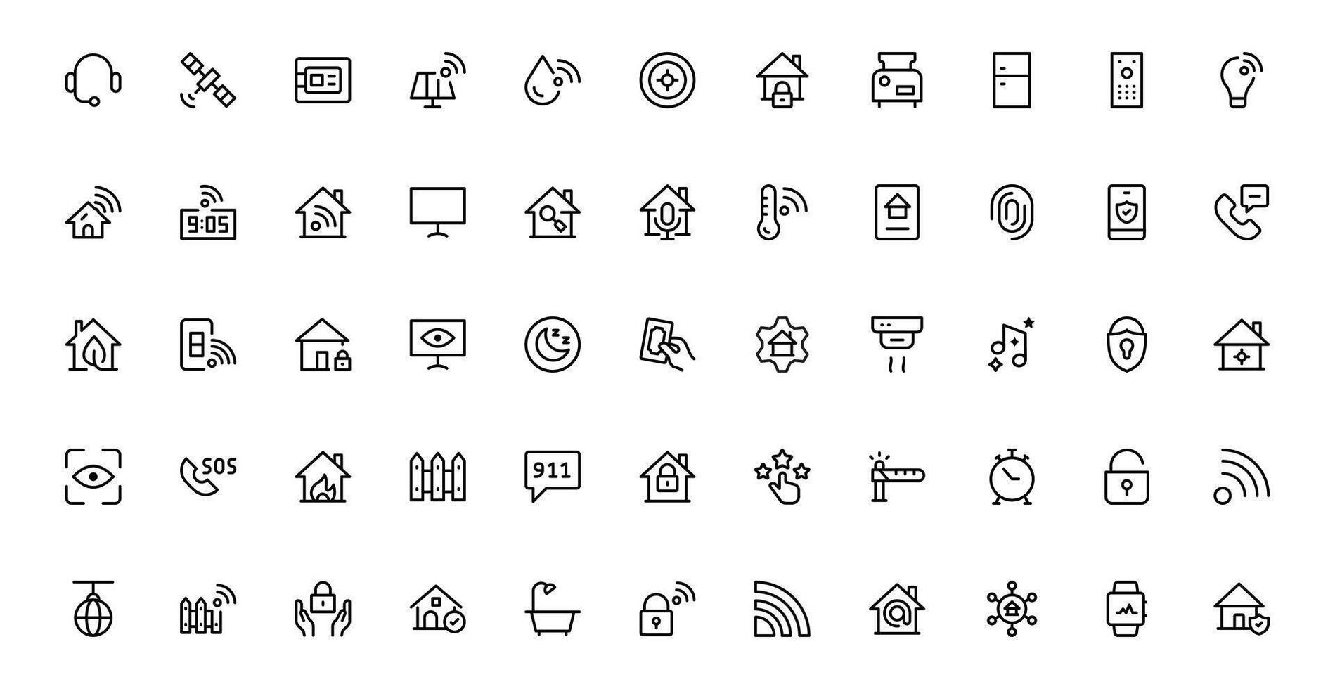 Home Automation Projects with Sleek and Modern Icons bundle. Includes Everything You Need for Smart Homes, Device Control, and Automation Solutions. vector