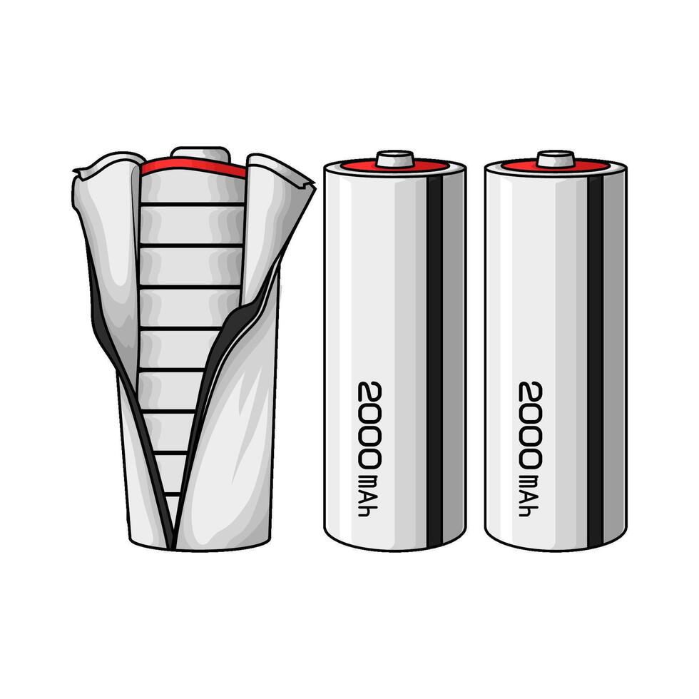 illustration of 2000mah battery vector