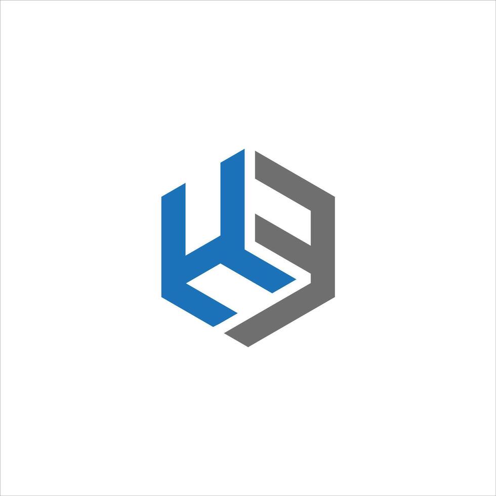 HF monogram Initial Logo Design Template . HF elegant and Professional icon design vector